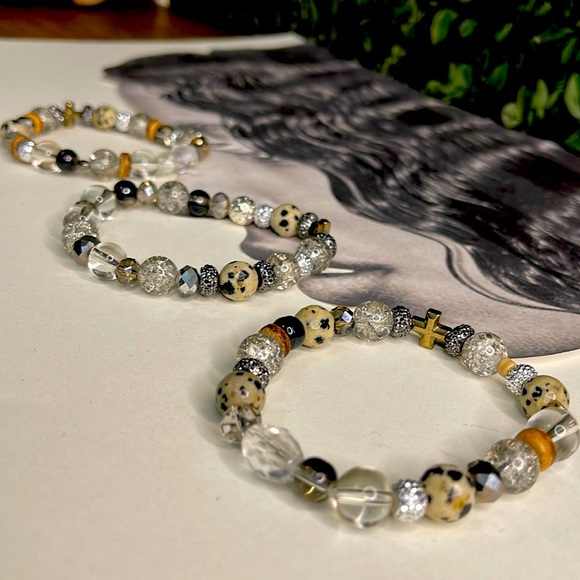 Elegant Beaded  3 pc Bracelet Set - Picture 1 of 9